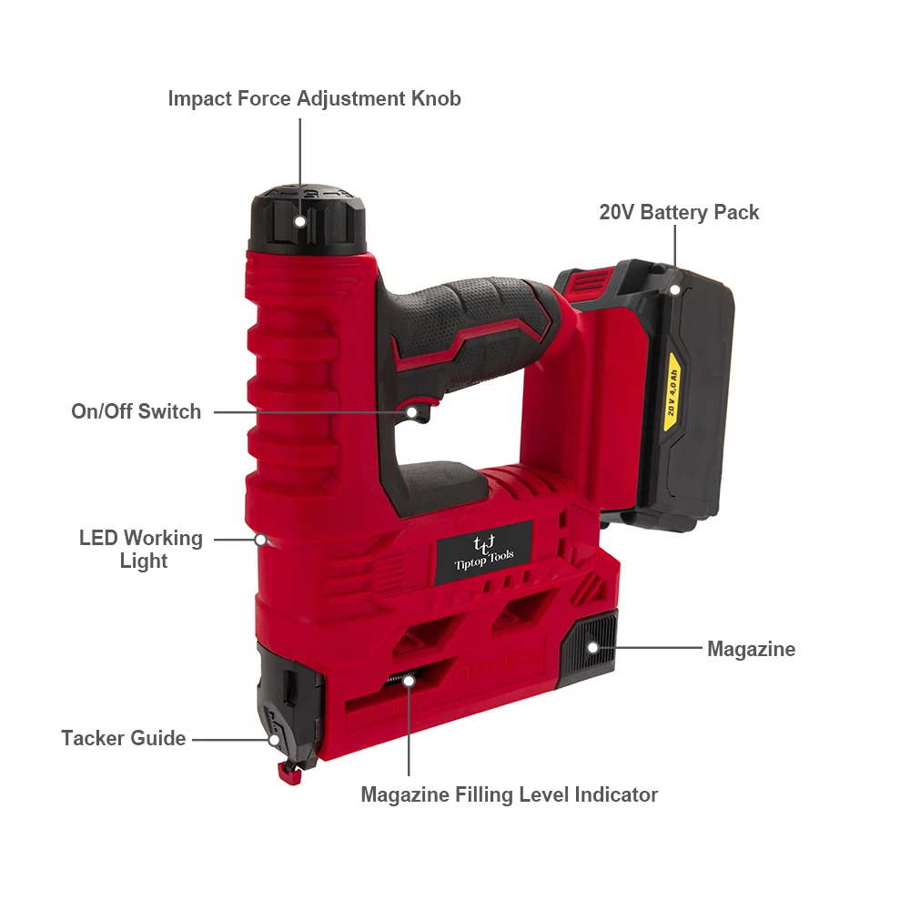 Pistola DingTalk portatile senza fili per la lavorazione del legno alimentata a batteria agli ioni di litio di vendita calda 18v 20v