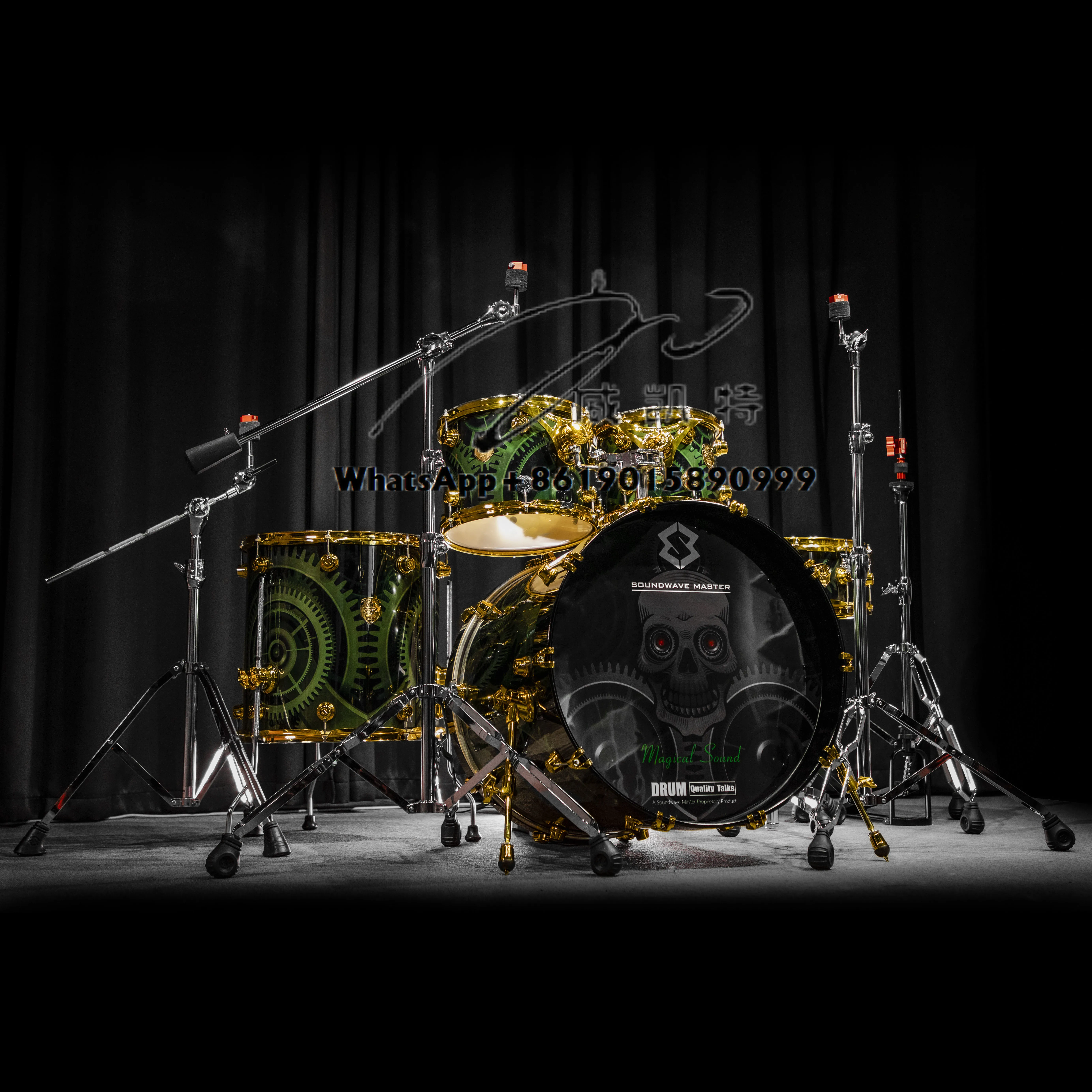 

Сделано в Китае, высококачественная барабанная установка, набор из 5 предметов, позолоченный механический лабиринт