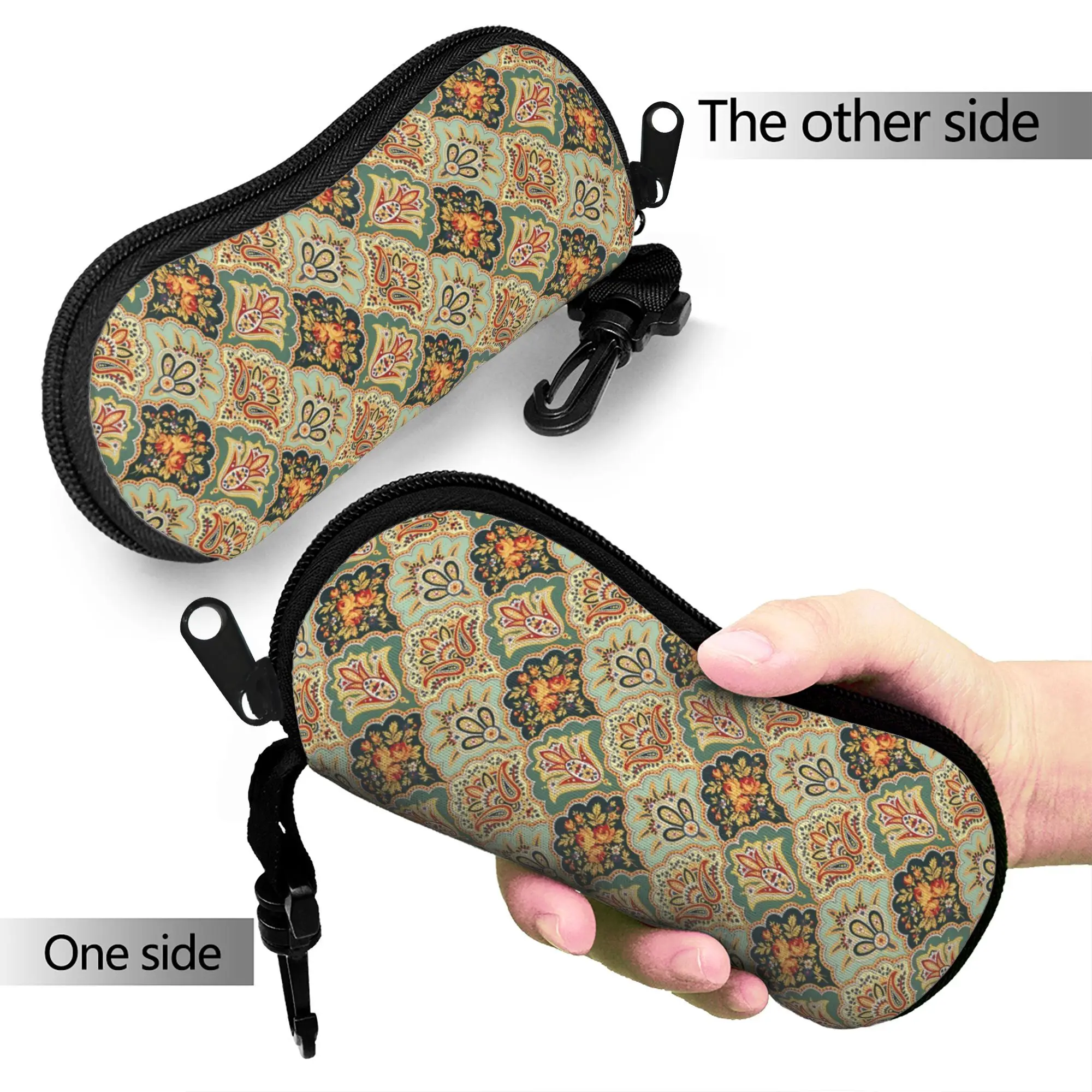 Retro Bohemian Woven Pattern  Glasses Case Men Women  Sunglasses Case Cute Portable Eyewear Bag Travel Eyeglass Protector