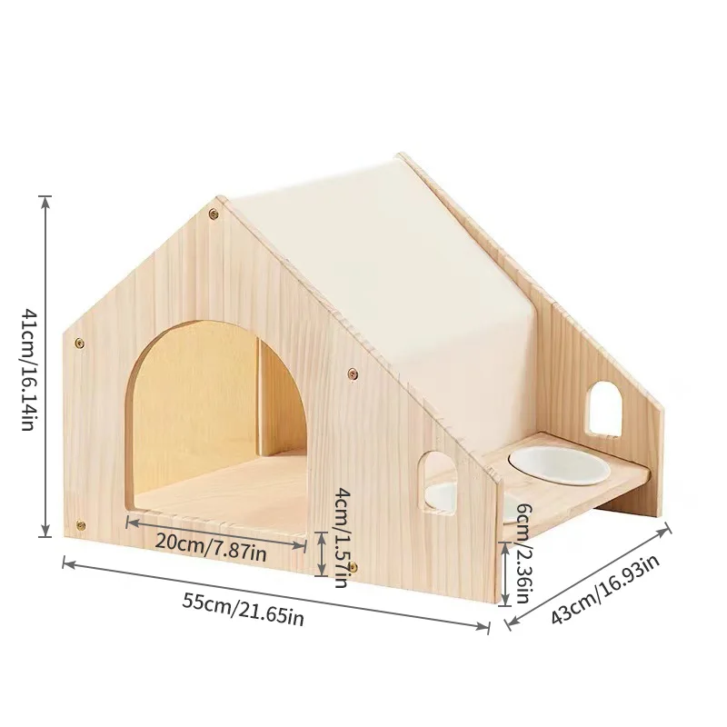Domek dla kota z miską dla kota Meble wewnętrzne Domek dla kota Trwały, odporny na zarysowania domek dla kota, przytulny domek dla kota Łatwy w