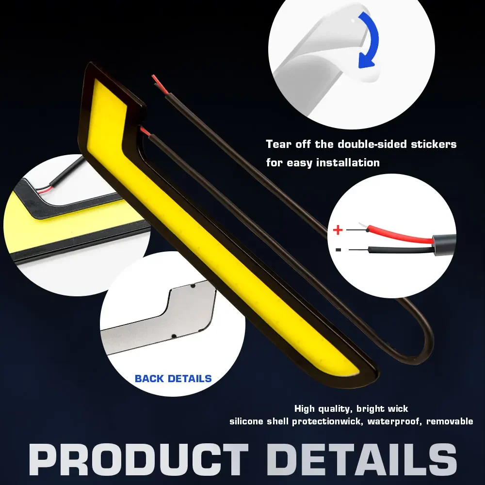 2Pcs Super Bright L-Shape COB DRL LED Daytime Running Light for Car Offroad SUV Auto LED External Driving Fog Lamp Car Light