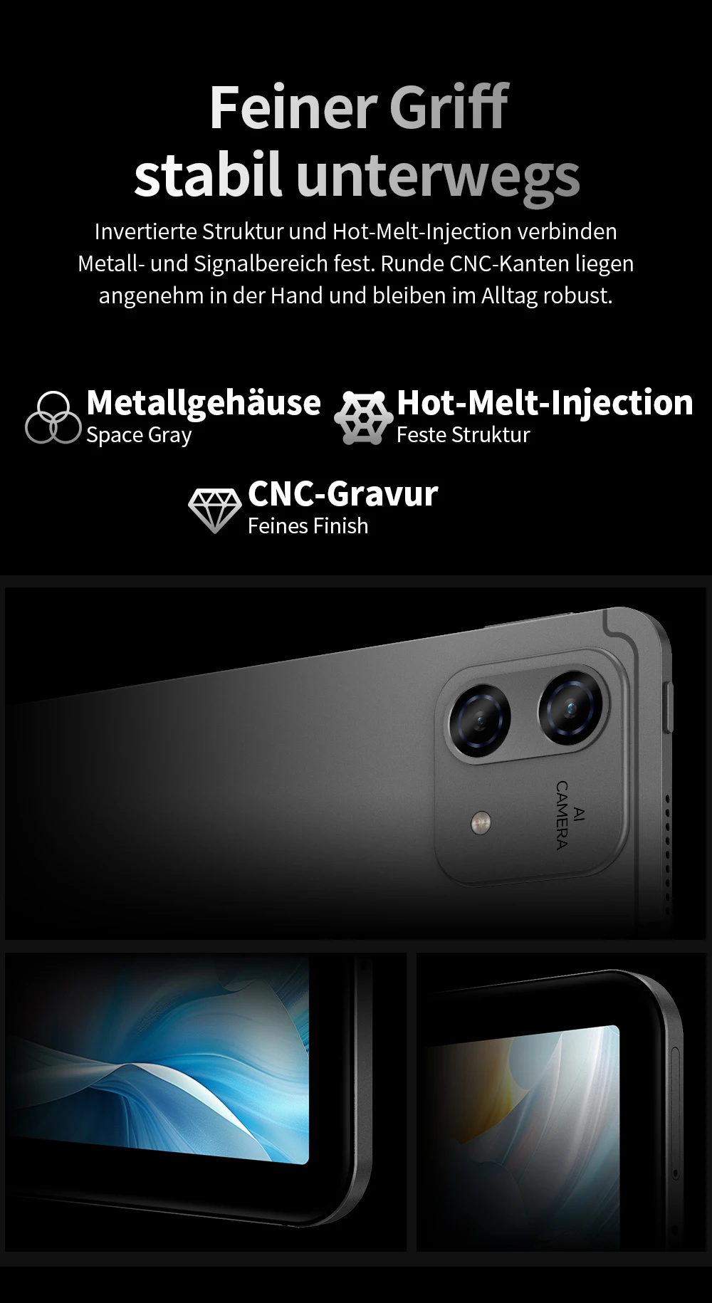 Teclast T70Pro Android 16 Tablet mit Gemini AI, 14 Zoll IPS 2240x1400 Display, G100 Octa-Core, 8GB RAM+40GB erweiterter RAM, 128GB UFS-Speicher, 1TB Micro-SD-Erweiterung, Dual-SIM 4G LTE, 10000mAh Akku, 18W PD-Ladung – Detail 13