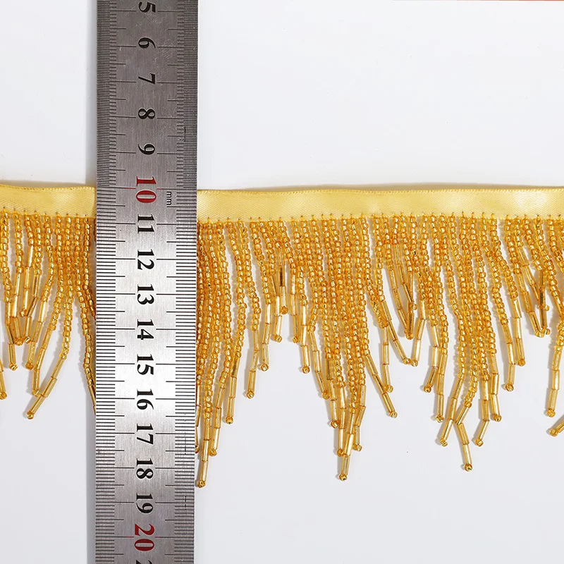 3/1 Yards Golden Silver Crystal Pendant Beaded Fringe Lace Rhinestone Tassel DIY Clothing Fabric Accessories Curtain Lamp Trim 