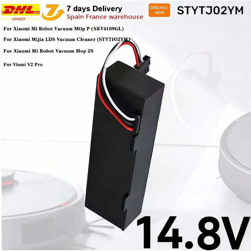 Batterie Li-Ion 14,4 V pour Xiaomi Mop 2S / Mop Pro / Mop P, compatible avec le robot aspirateur Mijia STYTJ02YM, XMSTJQR2S