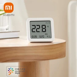 Inteligentny termometr XIAOMI Mijia 3, bezprzewodowy termhigrometr Bluetooth LCD, precyzyjny czujnik temperatury i wilgotności w pomieszczeniach