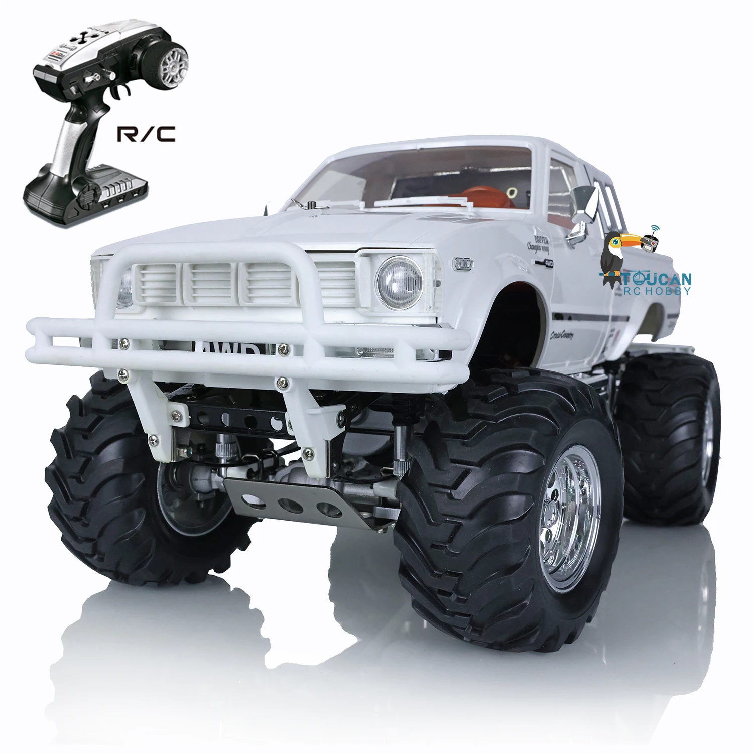 HG 1/10 RC White Pickup 4*4 P407 Rally Car Racing Crawler Truck 2.4G RTR Motor Model Outdoor Toys for Boys Gift TH04710-SMT6