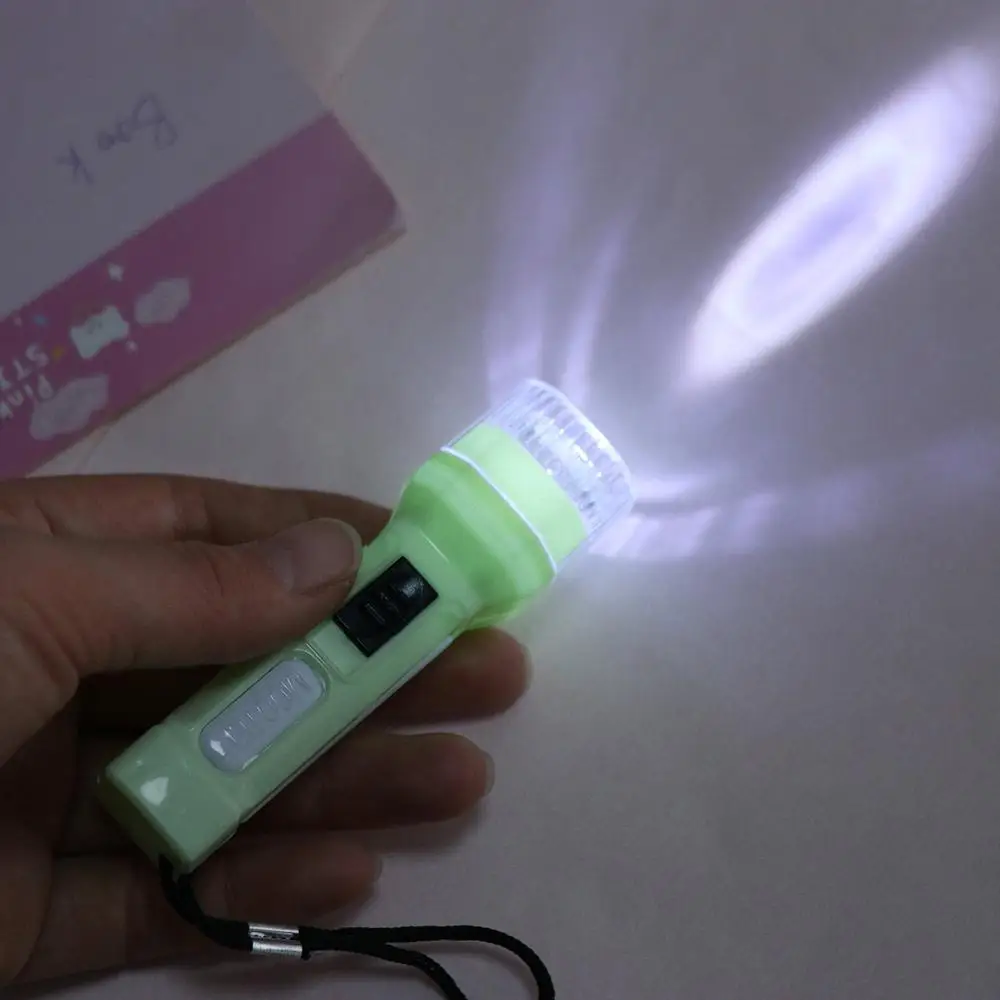 Portable LED Flashlight Lamp Plastic Strong Light Keychain Light Mini With Hanging Rope Pen Light Child Schoolbag Backpack