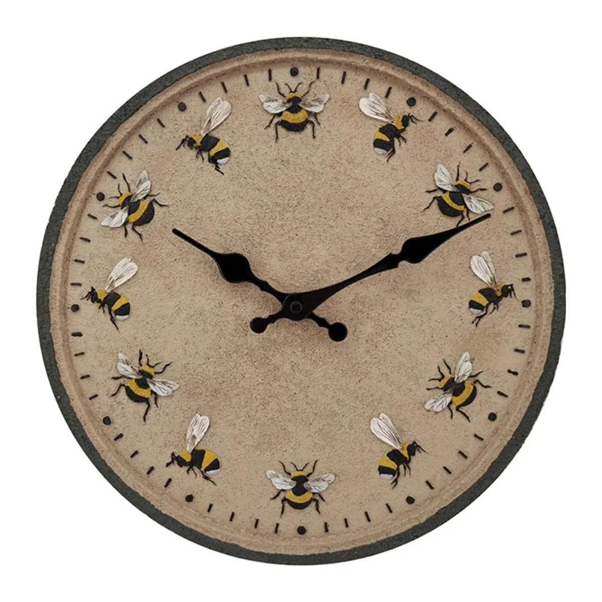 12 Inch Round Garden Clock IP44 Waterproof Wall Hanging Clock Decorative Bee Outdoor Clock Kitchen Clock