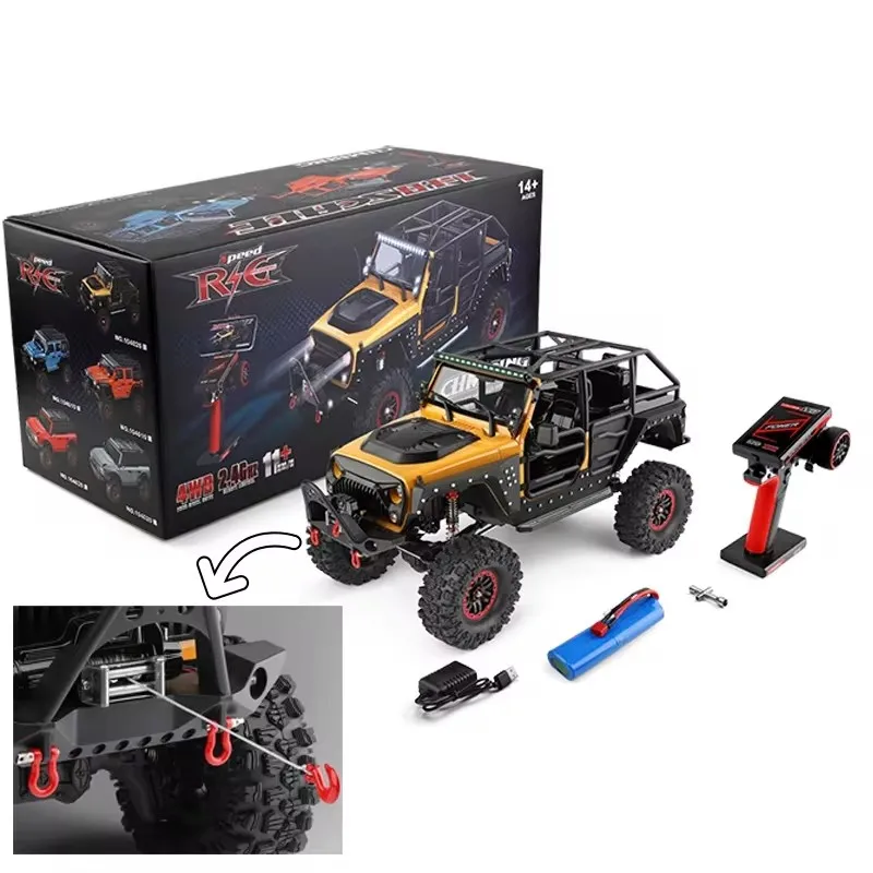 1:10 Wltoys Remote Control 104026 4wd With Electric Winch Off-Road Vehicle Wrangler Replica Alloy Differential Lock Xmas Gift