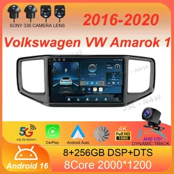 For Volkswagen VW Amarok 1 2016 2017 2018 2019 2020 Android 16 Multimedia Head Unit Car Player GPS Auto Radio Navigation DVD BT