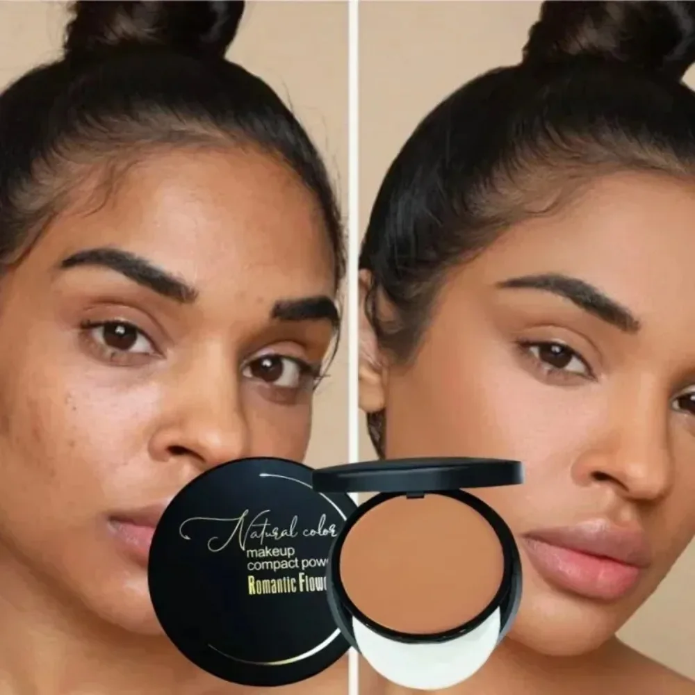 Wasserdichtes, langlebiges, ölkontrollierendes Make-up, loser Fixierpuder, mattierter Gesichts-Concealer mit Puderquaste und Spiegel-Gesichts-Make-up