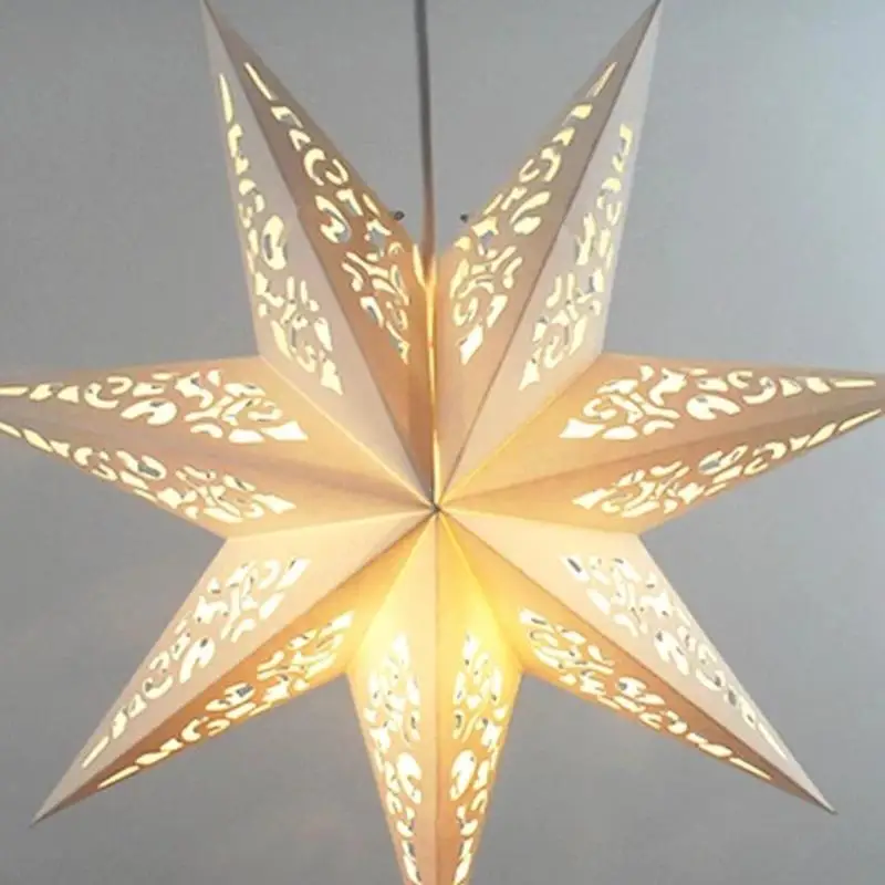 45be Hollow Out Eight Paper Led Lantern Star Night Light Lames
