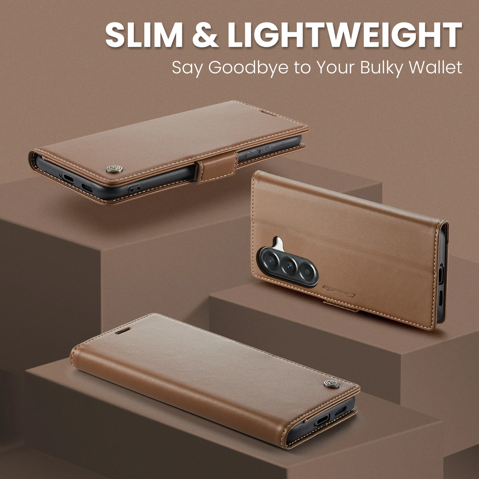 Caseme-023 For Samsung Galaxy A57, Book Style Flip PU Leather A57 Wallet Case Card Slot Pouch Stand Phone Full Cover Side Buckle