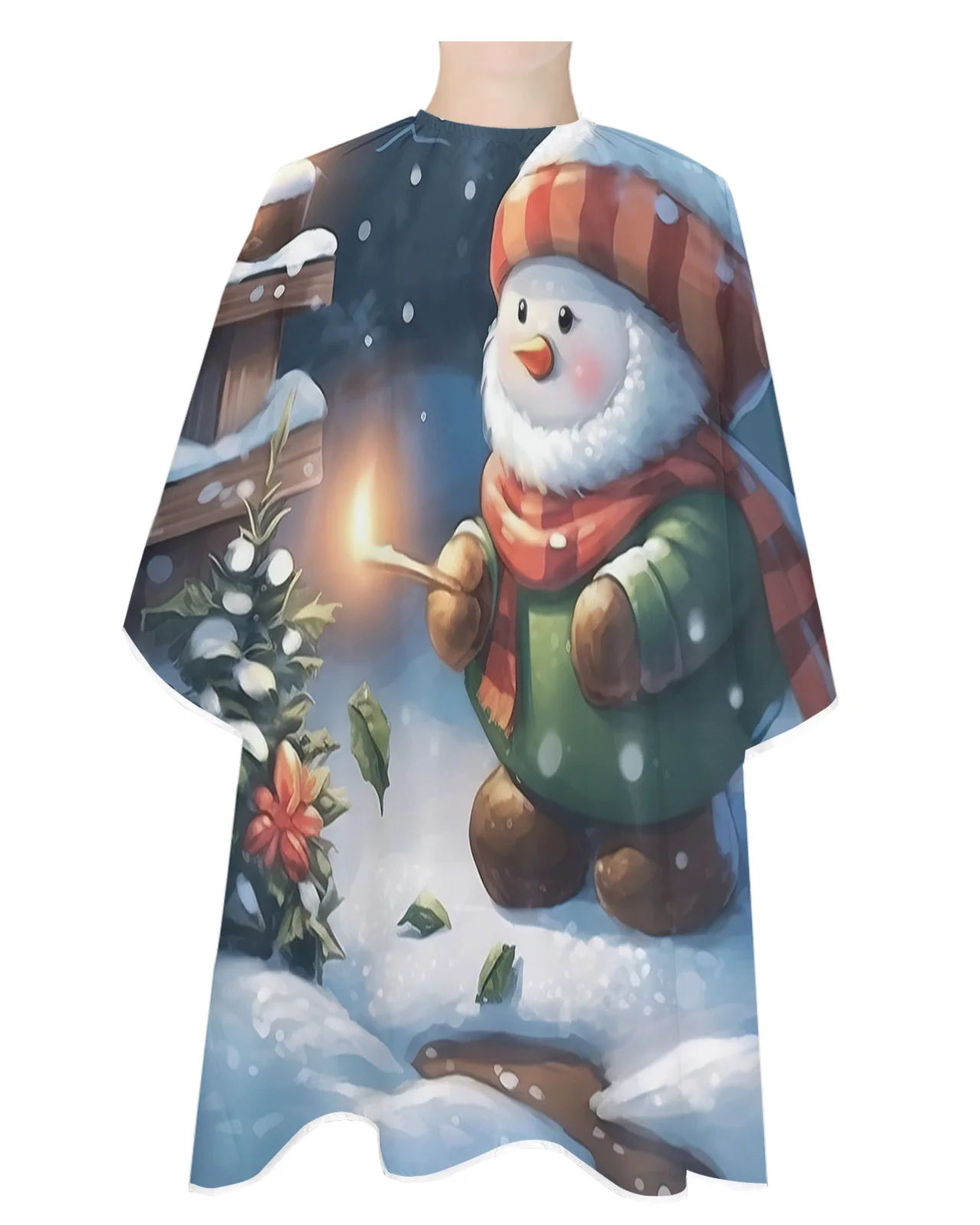 Christmas Snowman Christmas Tree Barber Apron Waterproof Beauty Salon Hairdressing Apron Hairdresser Cape Apron