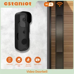 Ostaniot-timbre y timbre con vídeo HD de 1080P, Tuya, WiFi, timbre impermeable para exteriores, intercomunicador Visual, cámara de seguridad para el hogar, visión nocturna