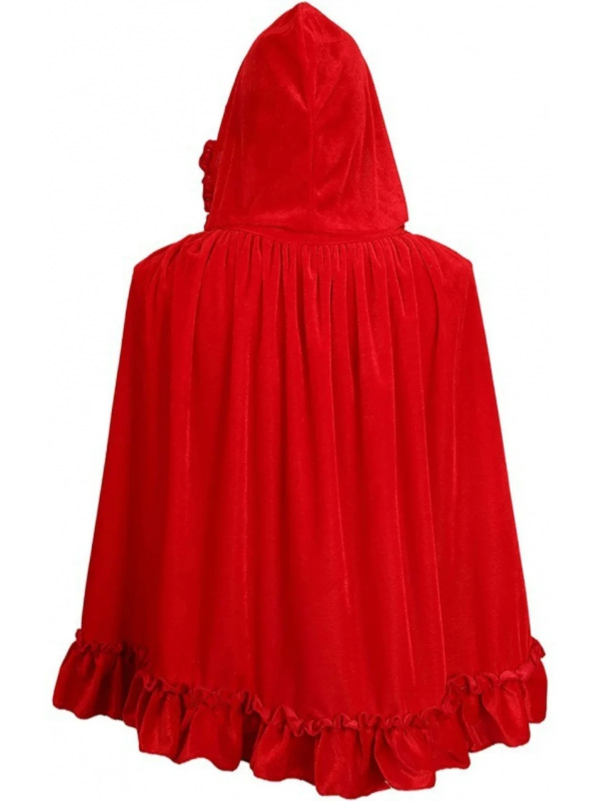 ort Dunne Fluwelen Heksenjas Capuchon Cape Halloween Kostuum Roodkapje Cosplay Prestatiekleding Dames Faion