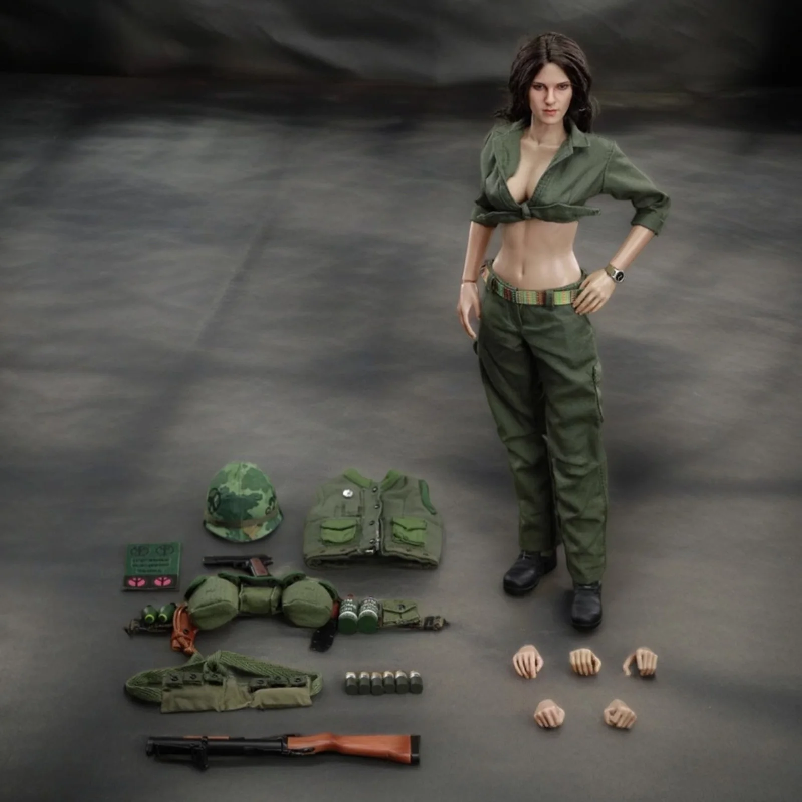 Figurka żołnierza w skali 1/6 z wojny w Wietnamie - 12-calowy kolekcjonerski zestaw modeli wojskowych z mundurem i wyposażeniem Prezent dla kolekcjonerów