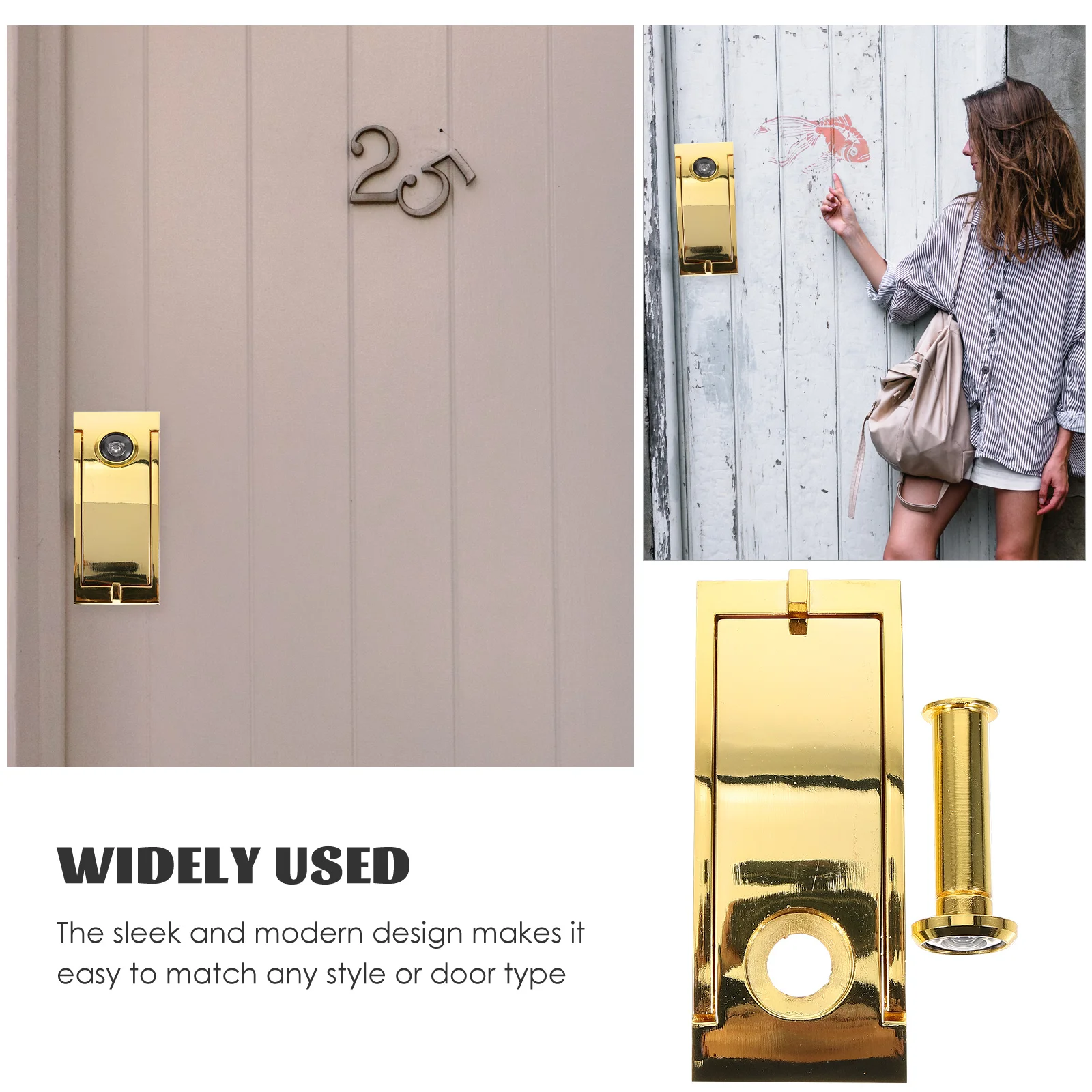 

Zinc Alloy 322 Gold Peephole Viewer Durable Rust Resistant Home Security Hardware Fits Any Door Type