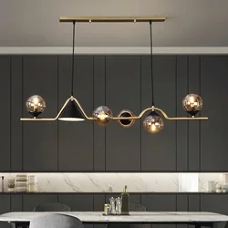 Modern glass ball LED ceiling chandelier kitchen dining table black pendant study bedroom home lighting decoration interior lamp