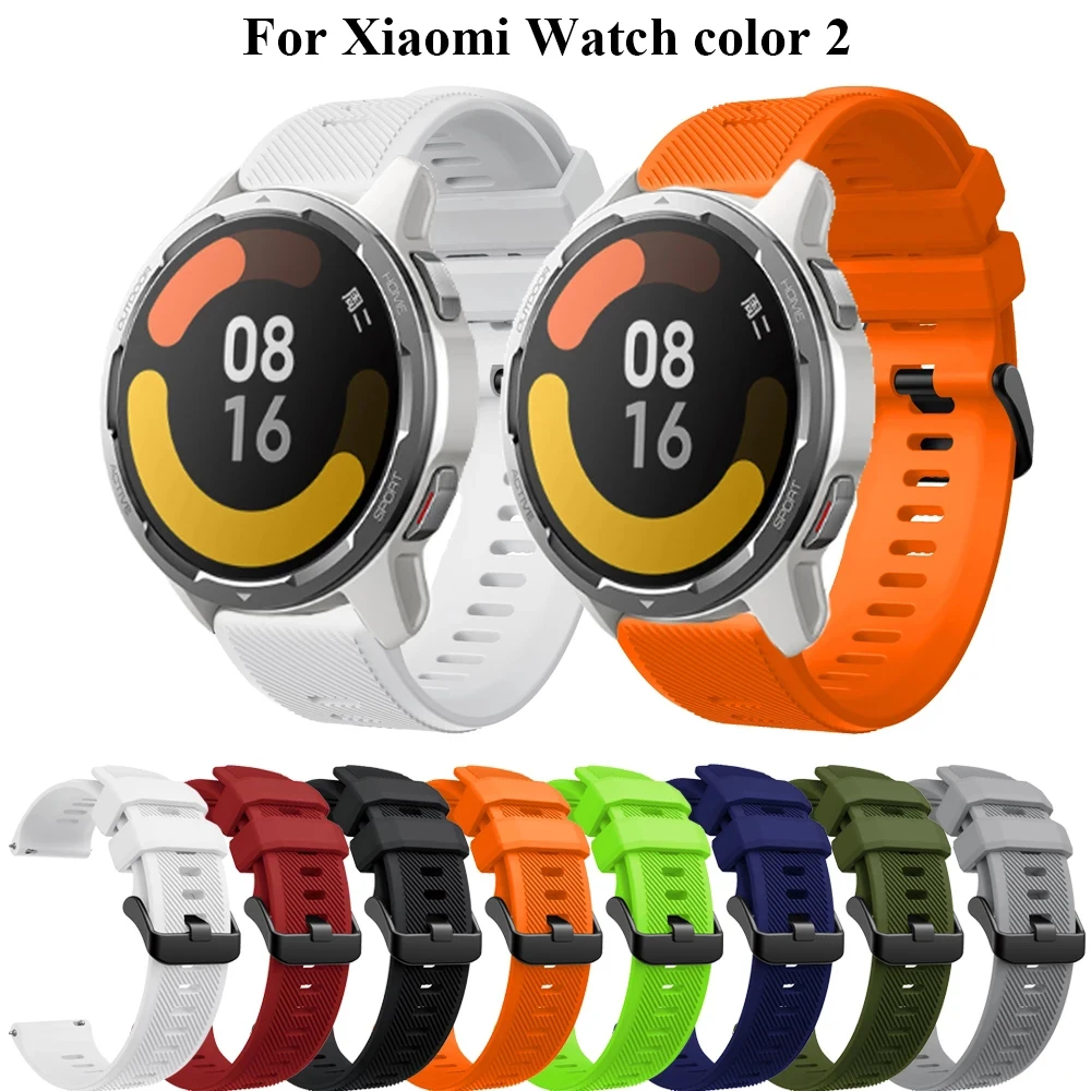 22mm Strap For Xiaomi Watch Color 2 Silicone Smartwatch Band For Xiaomi Huami Amazfit GTR 47mm 2E 2 3 3pro Soft Watchband Belt