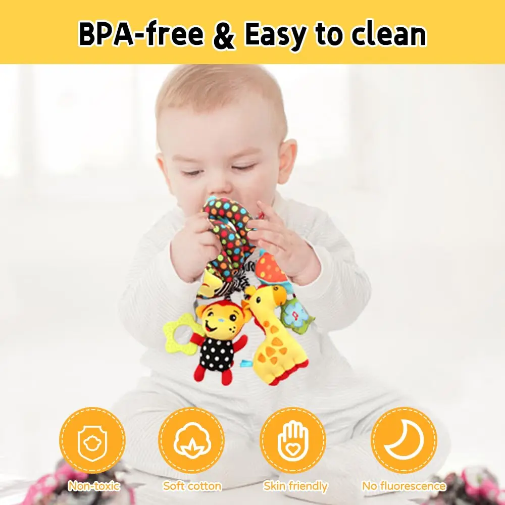 Baby Autos itz Kinderwagen Spirale hängen Spielzeug sensorisch 0-12 Monate Neugeborene Spielzeug Krippe Stuben wagen mobile Spieluhr BB Quietscher Rasseln