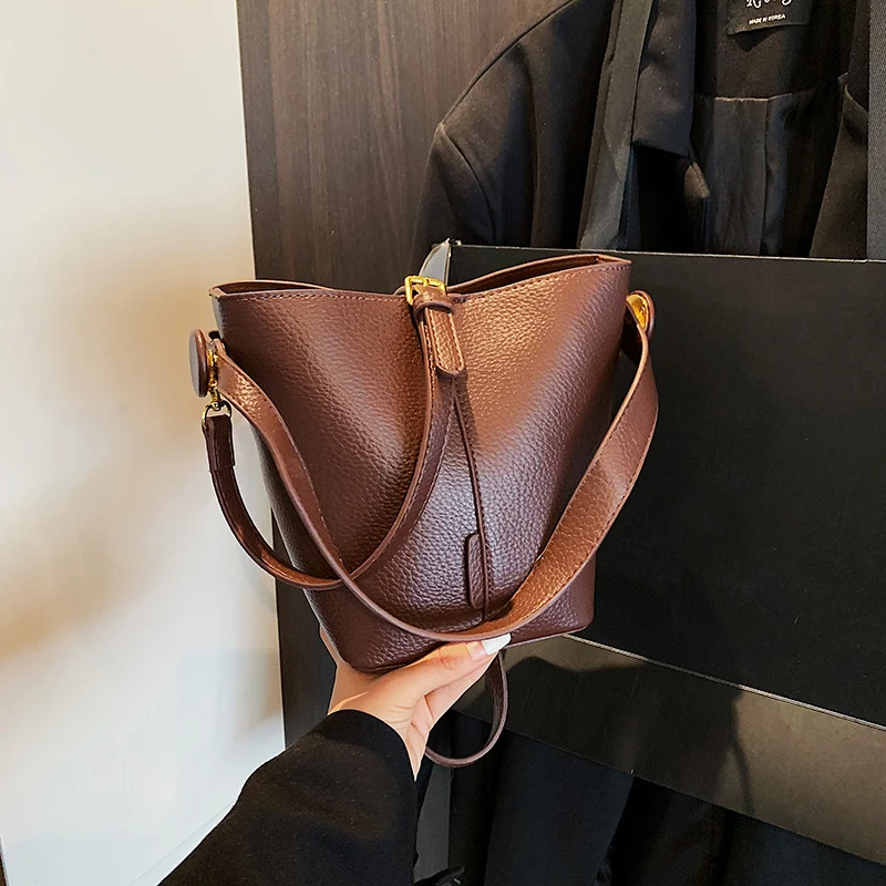 حقيبة يد كورية صغيرة للنساء موضة جديدة حقائب دلو ريترو قسط متعدد الاستخدامات حقائب كروس بكتف واحد الاتجاه 2026 #2