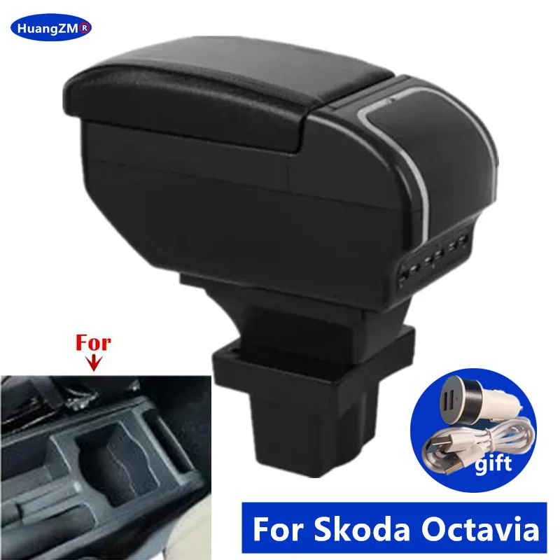 For Skoda Octavia Armrest box For Skoda Yeti Mk2 2005-2012 Car Armrest Storage box Interior Dedicated Retrofit Car Accessories