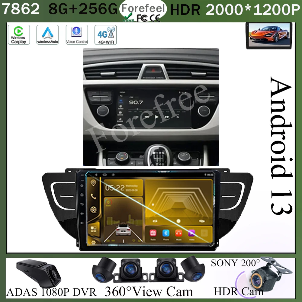 

Carplay Radio Android 13 For Geely Atlas NL3 2016 - 2020 Car Video WIFI Touch QLED Screen Multimedia DVD GPS Bluetooth BT Stereo