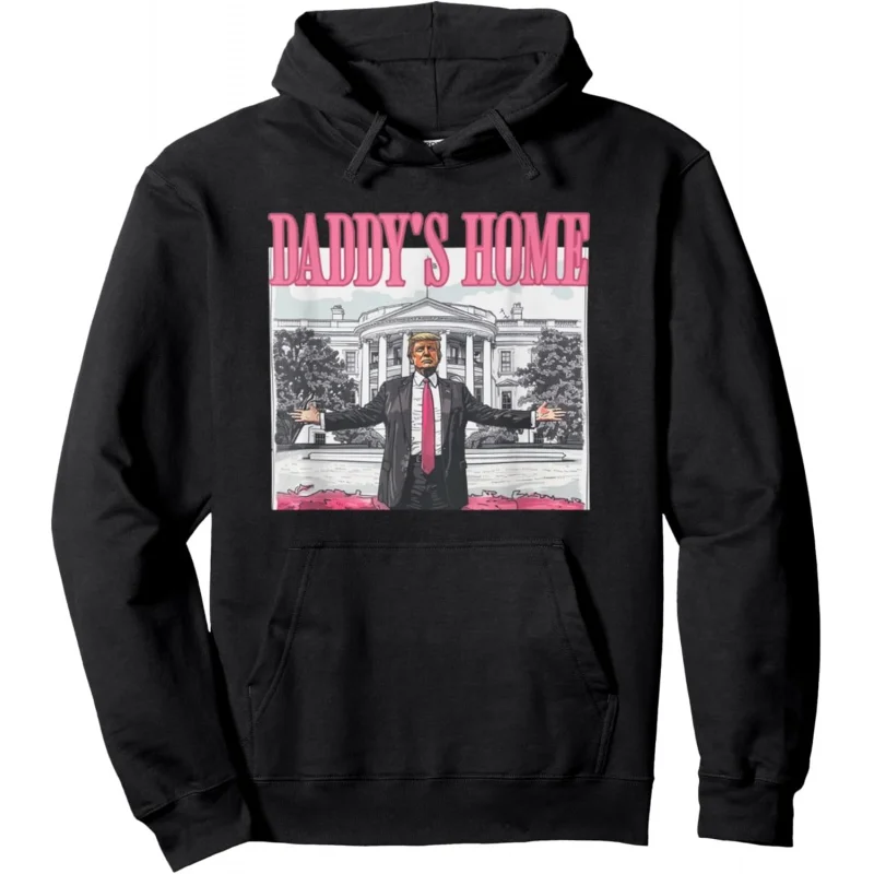 

Trump 2024 Take America Back Daddy's Home Trump Pink 2024 Pullover Loose men's and women's clothing