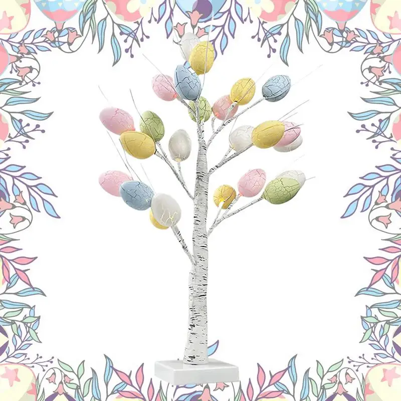 Paasei Boomverlichting Led Light Up Egg Tree Decoratie Licht Pre-Lit LED Light Up Berkenboom Voor Thuis Bruiloft Vakantie Lente