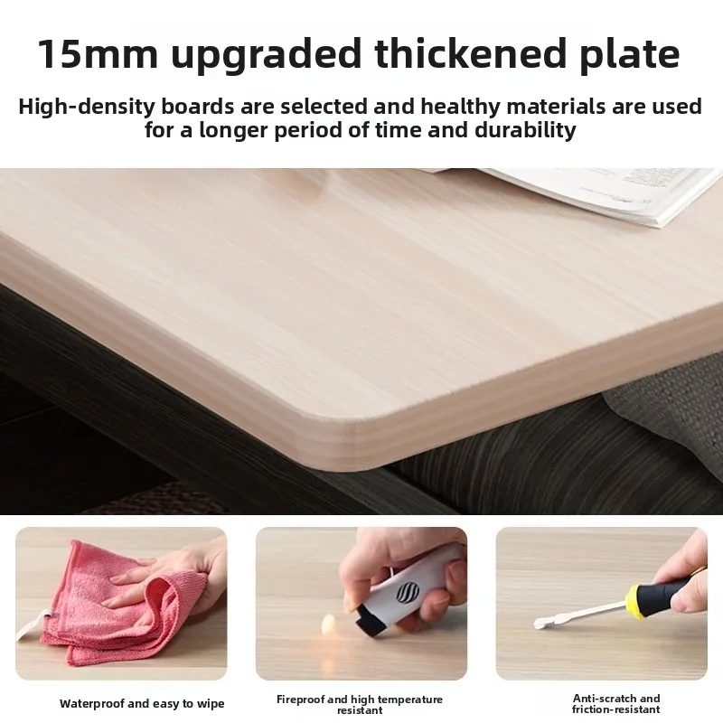 Folding table Standing office Small table with roller Movable lifting Simple bedside laptop computer desk