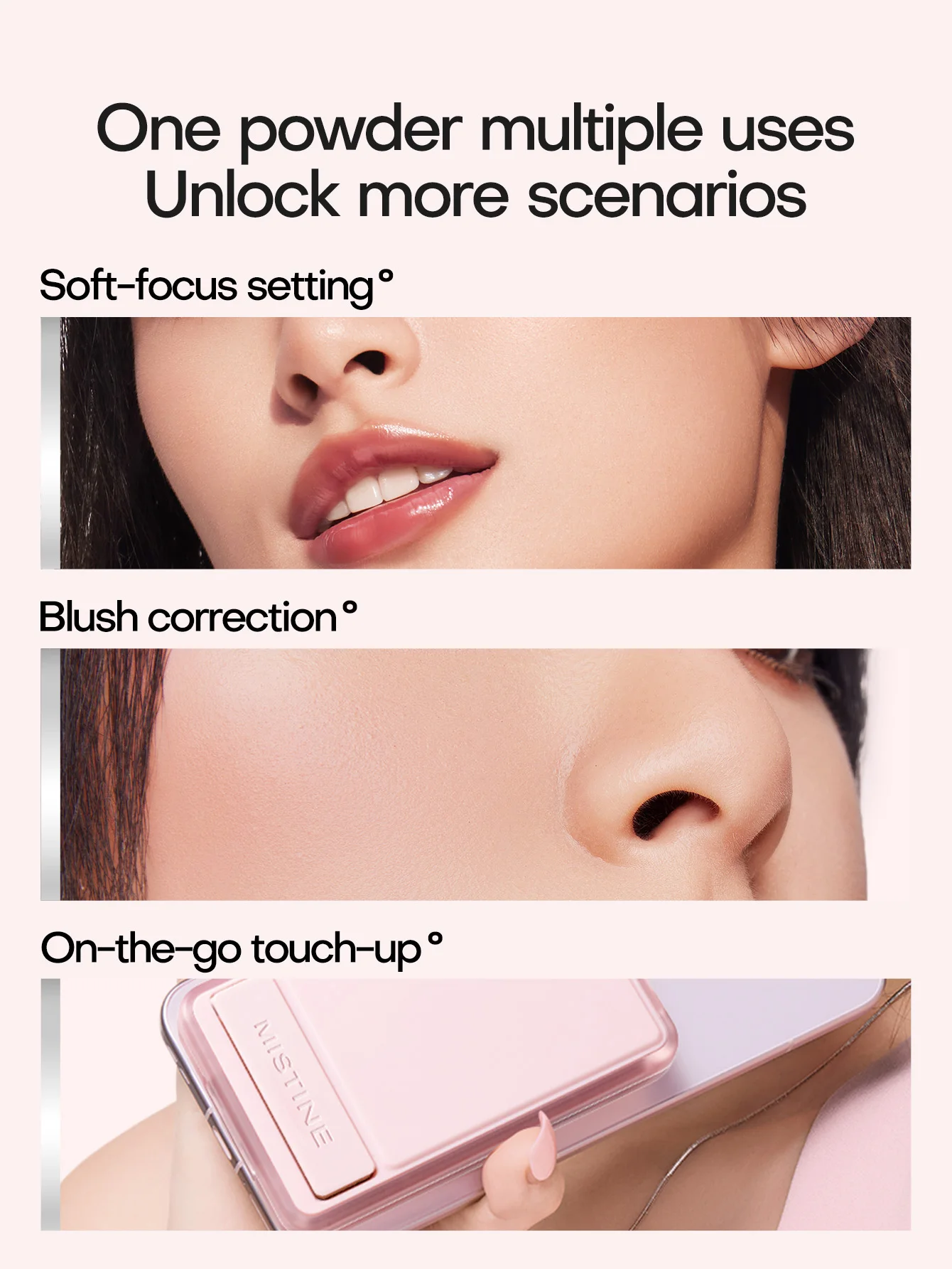 بودرة ميستين المغناطيسية تدوم طويلاً للتحكم في الزيت، بودرة سائبة فاخرة لإعداد المكياج 7.0 جرام