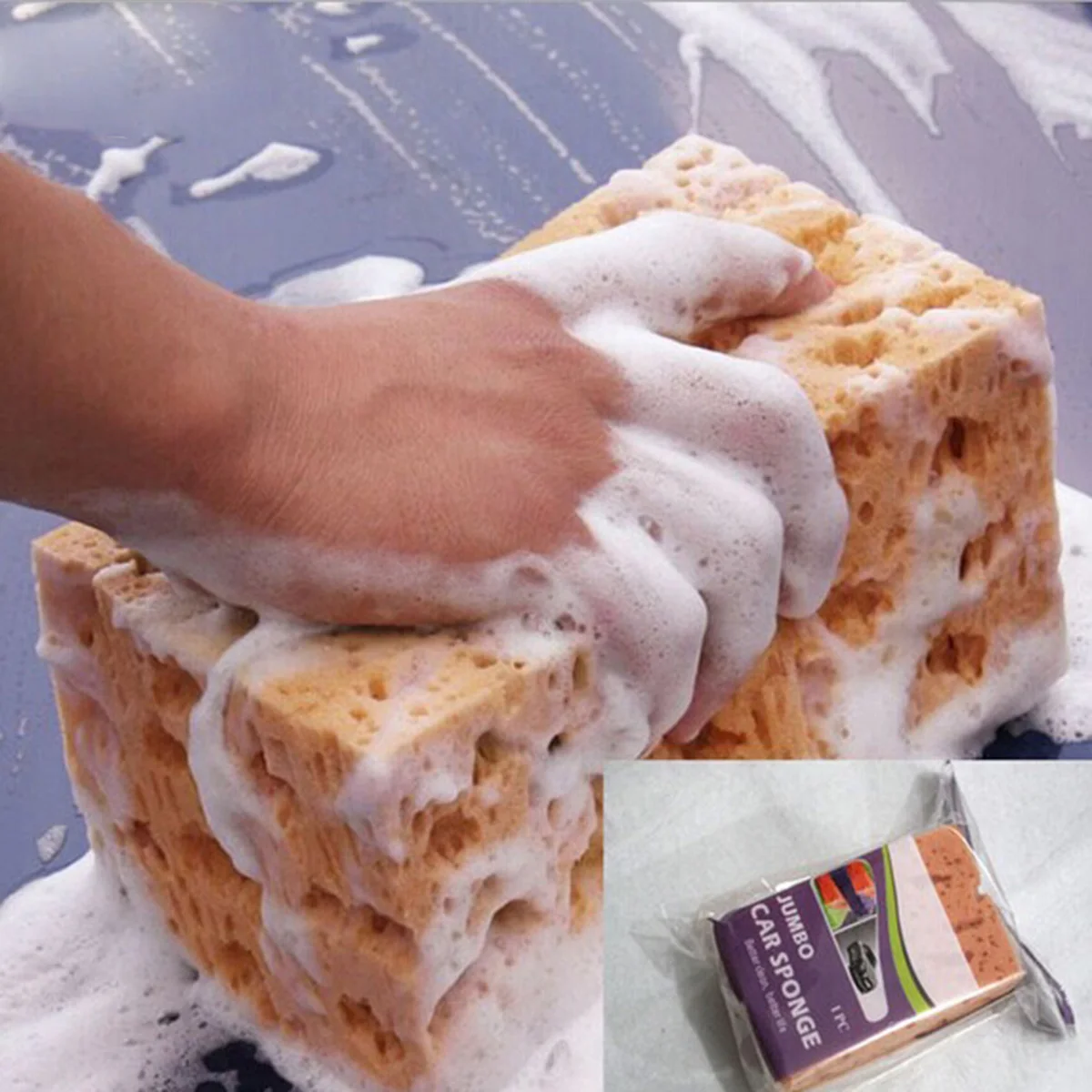 

Yellow Car 17X11X9Cm Auto Vehicle Cleaning Strong Water Absorption No Scratch Fast Wash Car Wash Auto Washing Sponge