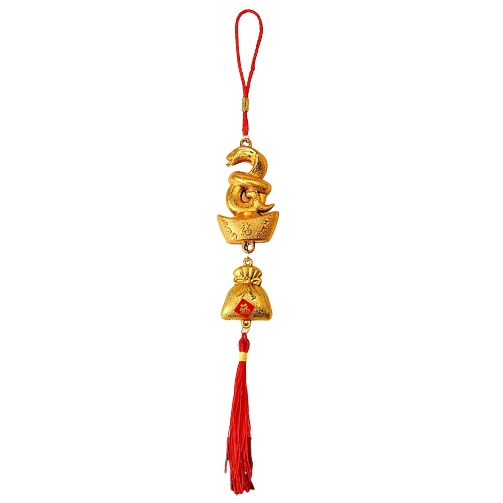 Chinese New Year Snake Decorations Lucky Charm Feng Shui Tassel Hanging Ornament for New Year Home Health Wealth
