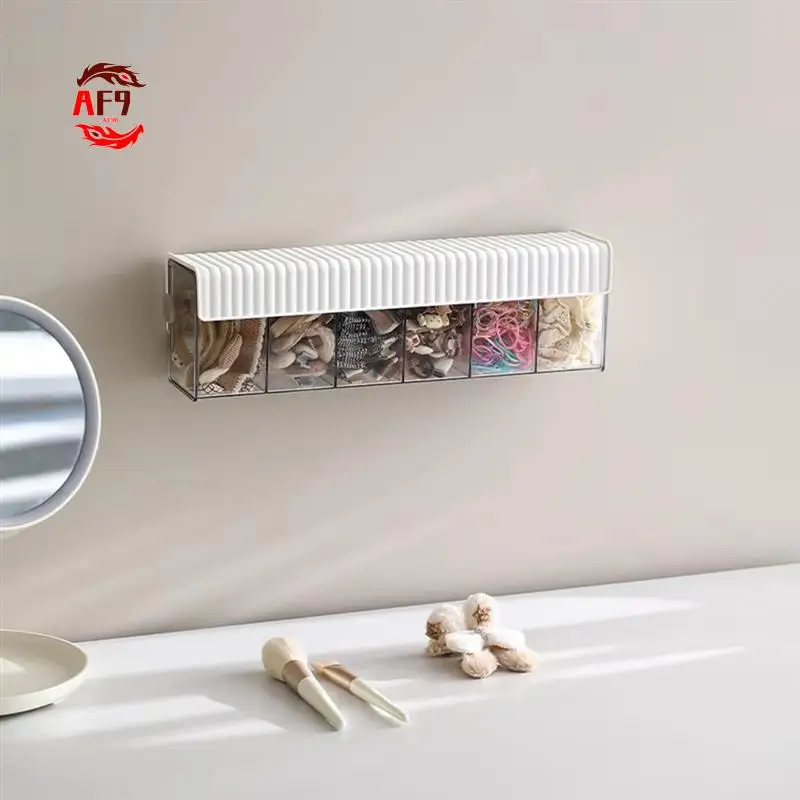 

AF90-Switchable 6-Cell Wall Mount Drawer Organizer For Socks And Underwear,Self-Adhesive, Anti-Dust Storage Solution