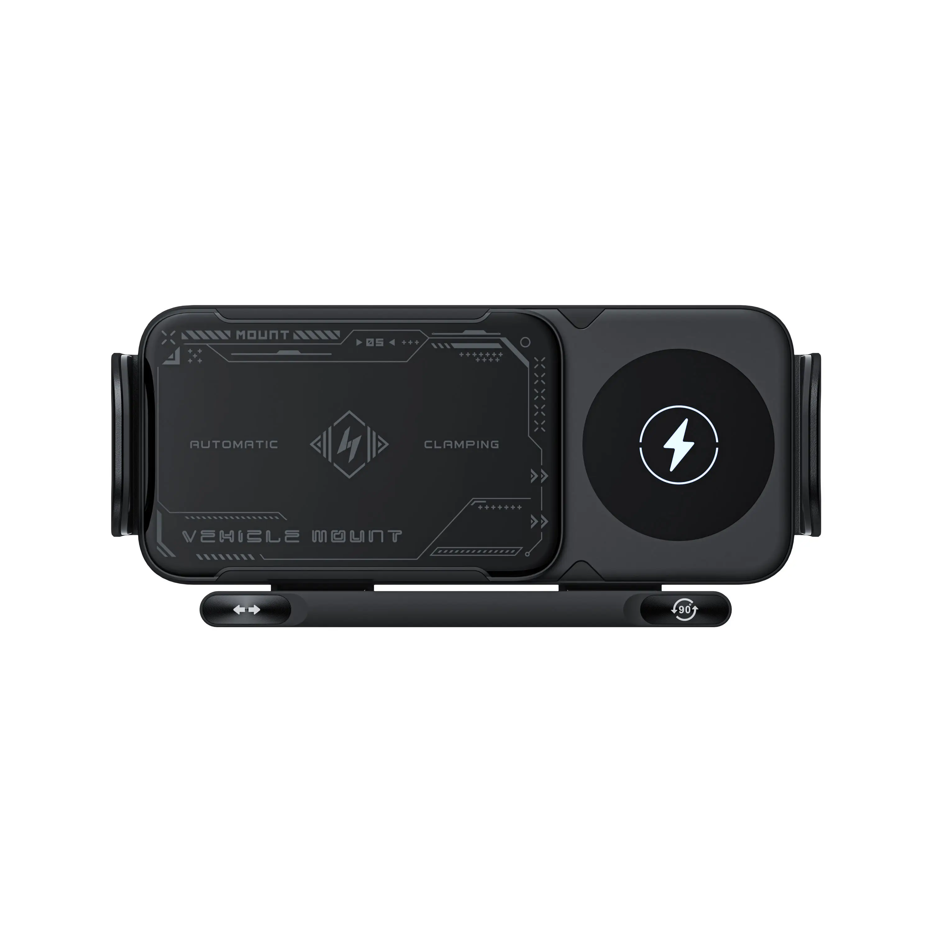 Foldable Phone Holder Car Wireless Charging Phone Mount Universal Phone Holder Intelligent Induction Electric Rotation Charger - Image 3