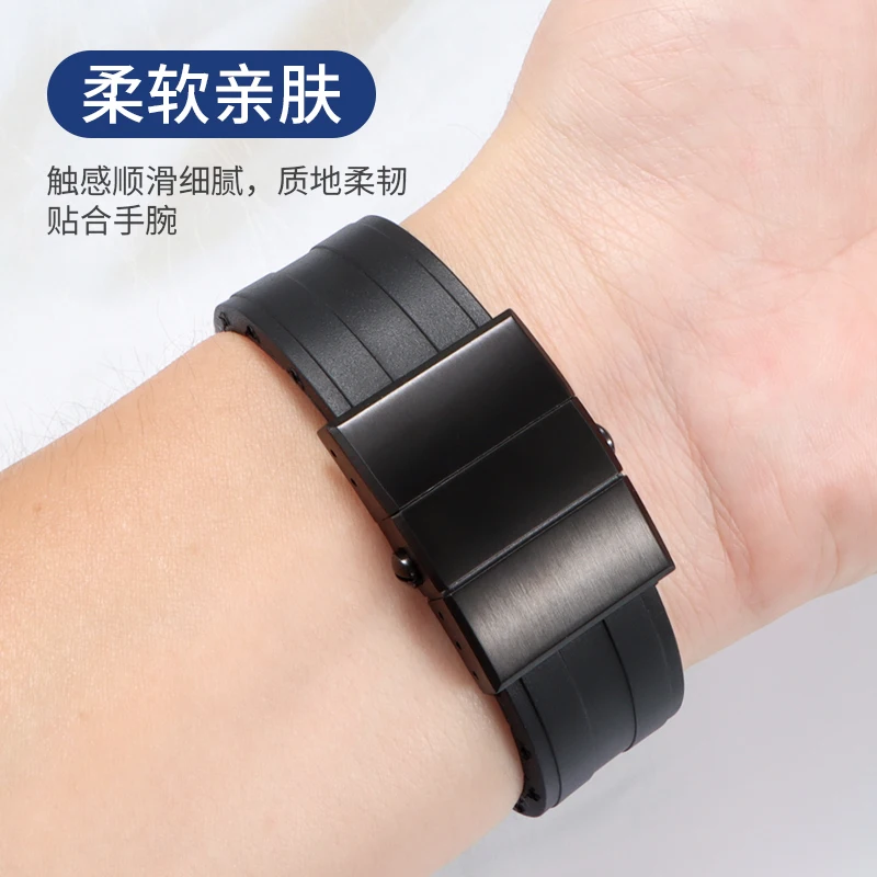 التصميم الأصلي 22 مللي متر منحني حزام ساعة سيليكون ل MIDO Men'sNavigator M026 M042 مقاوم للماء استبدال حزام مطاطي