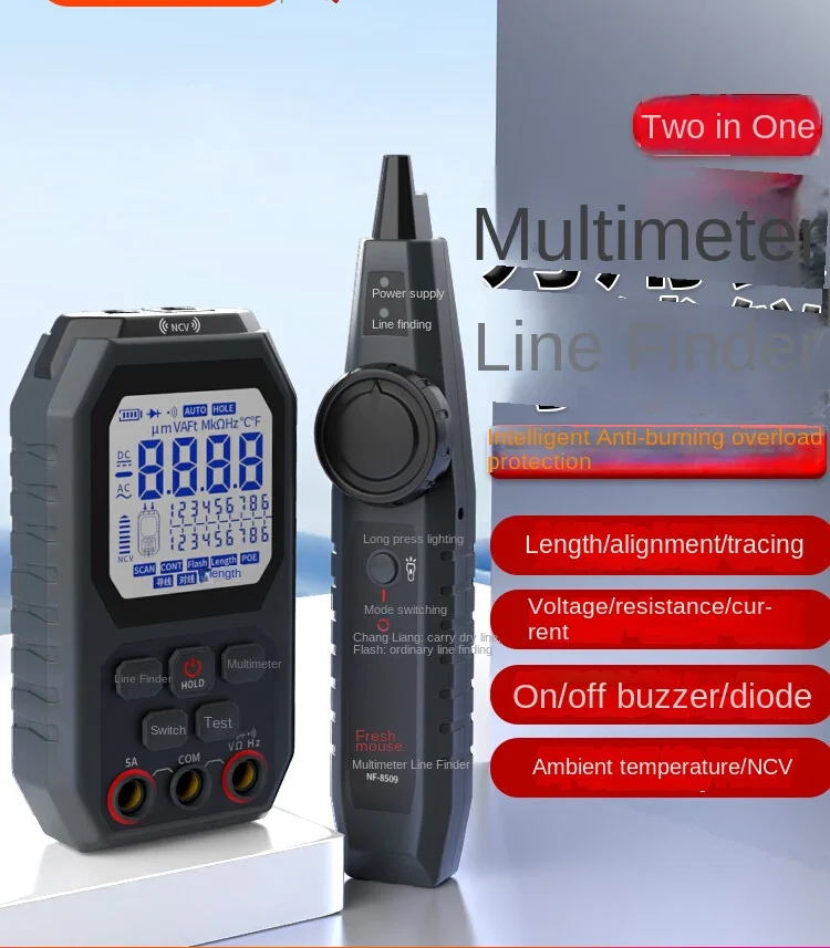 Two-in-One Electronic and Electrical Multimeter Line Finder High-Precision Multi-Function Anti-Interference Wrong