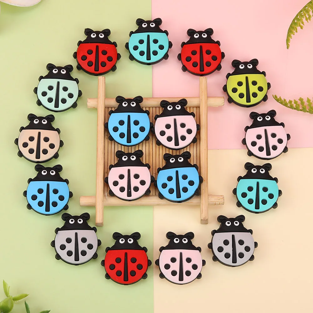 

8pcs Silicone Animal Ladybug Focus Beads For Jewelry Making DIY Bracelet Necklace Earrings Etc Personalized Accessories