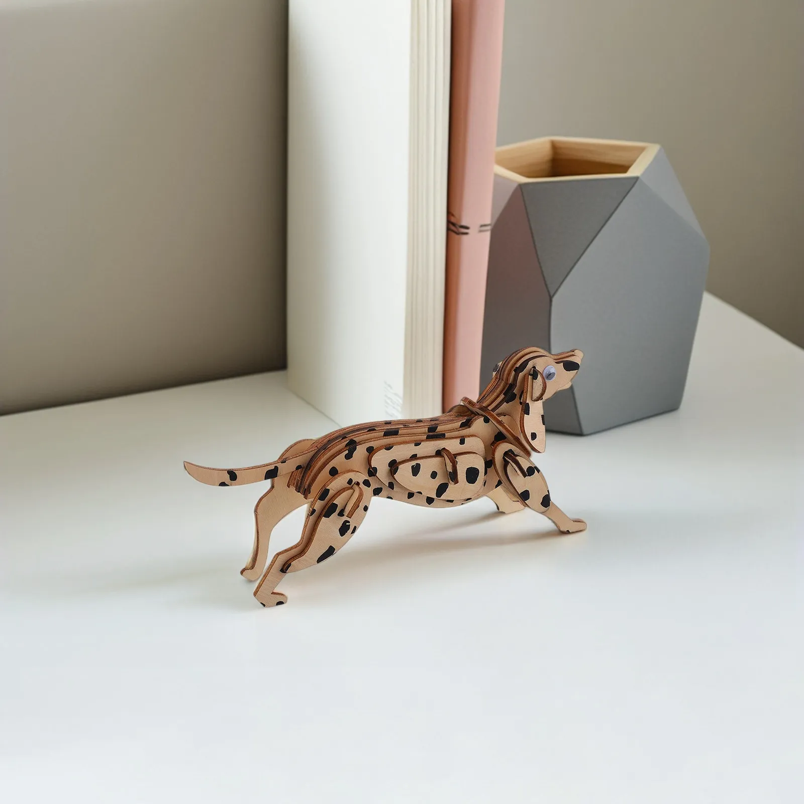 

Diy 3D Puppy Dog Puzzle Kit Handmade Animal Educational Brain Teaser Desk Decor Stem Dalmatian Craft Puzzle