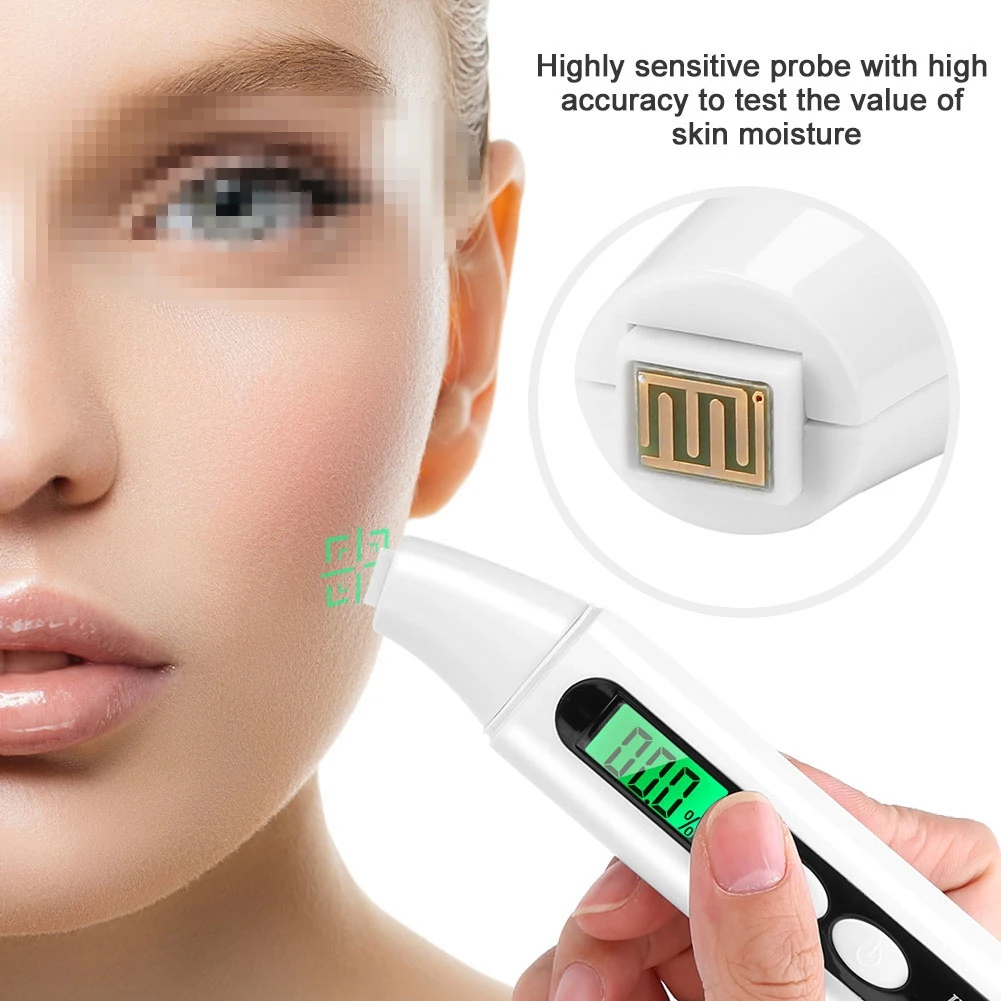Skin Moisture Detector Skin Oil Tester 0~99.9% Digital LCD Skin Face Moisture Oil Analyzer Monitor Tester Detector Skin Tester
