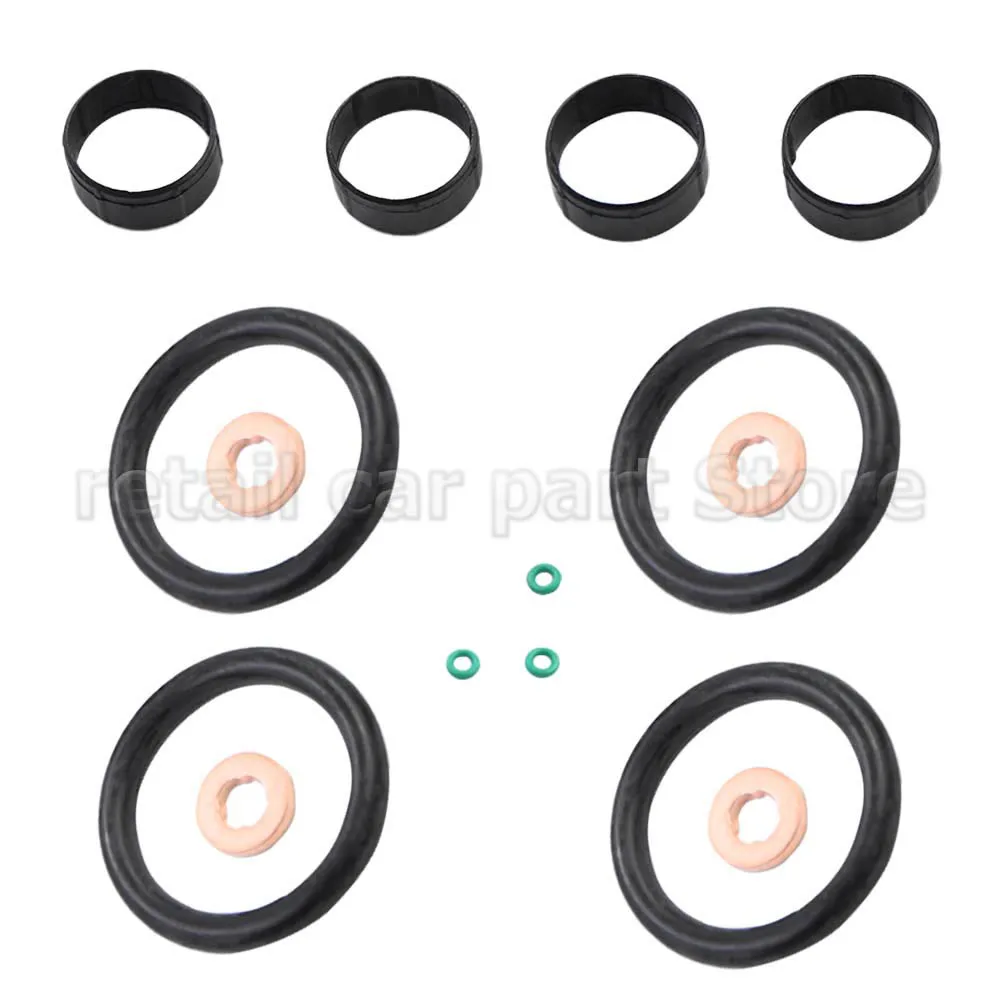 16PCS For Ford Fiesta 1.4 TDCi Duratorq Car Gasket 1204698 Fuel Injector Seal + Washer + Oring Set