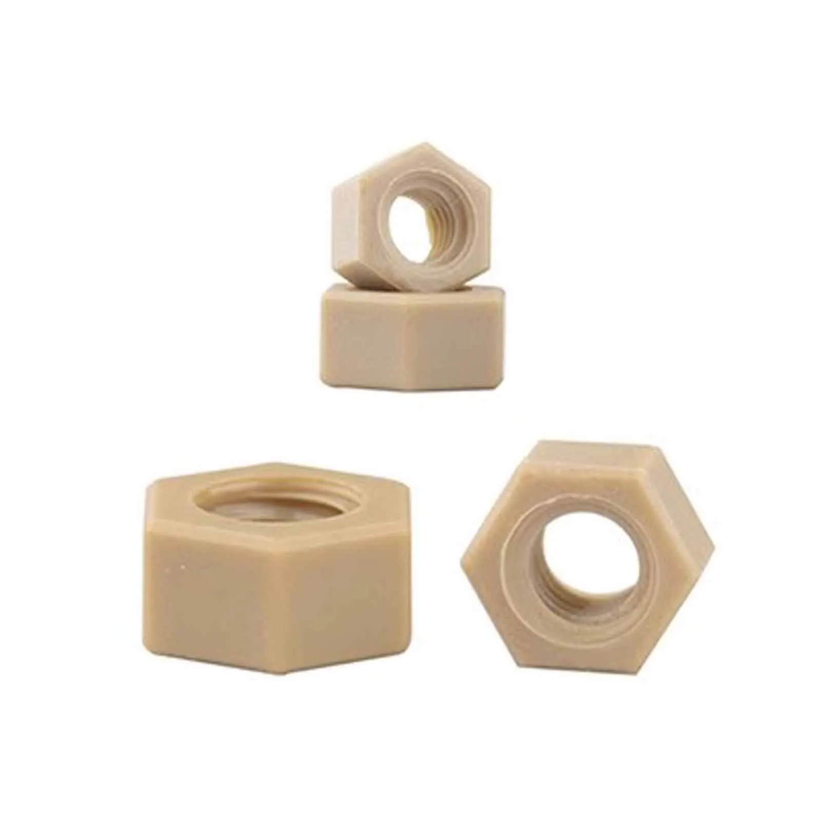 1/3pcs DIN934 M2 M2.5 M3 M4 M5 M6 M8 M10 M12 M14 M16M20 PEEK High-strength High-temperature Resistant Insulation Hex Hexagon Nut