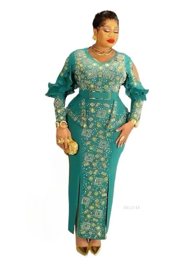 

Африканские платья для женщин, элегантное свадебное мусульманское модное абайя, дашики, халат, кафтан, длинное платье макси, турецкая Африка, новинка 2023 года