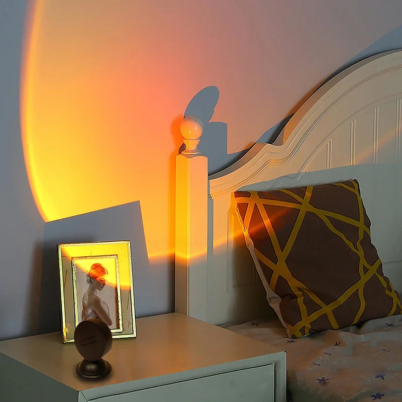 USB Sonnenuntergang Lampe Projektor Dekor Nachtlicht Tragbare Stimmung Licht Schlafzimmer Wohnzimmer Wand Fotografie Neon Lichter