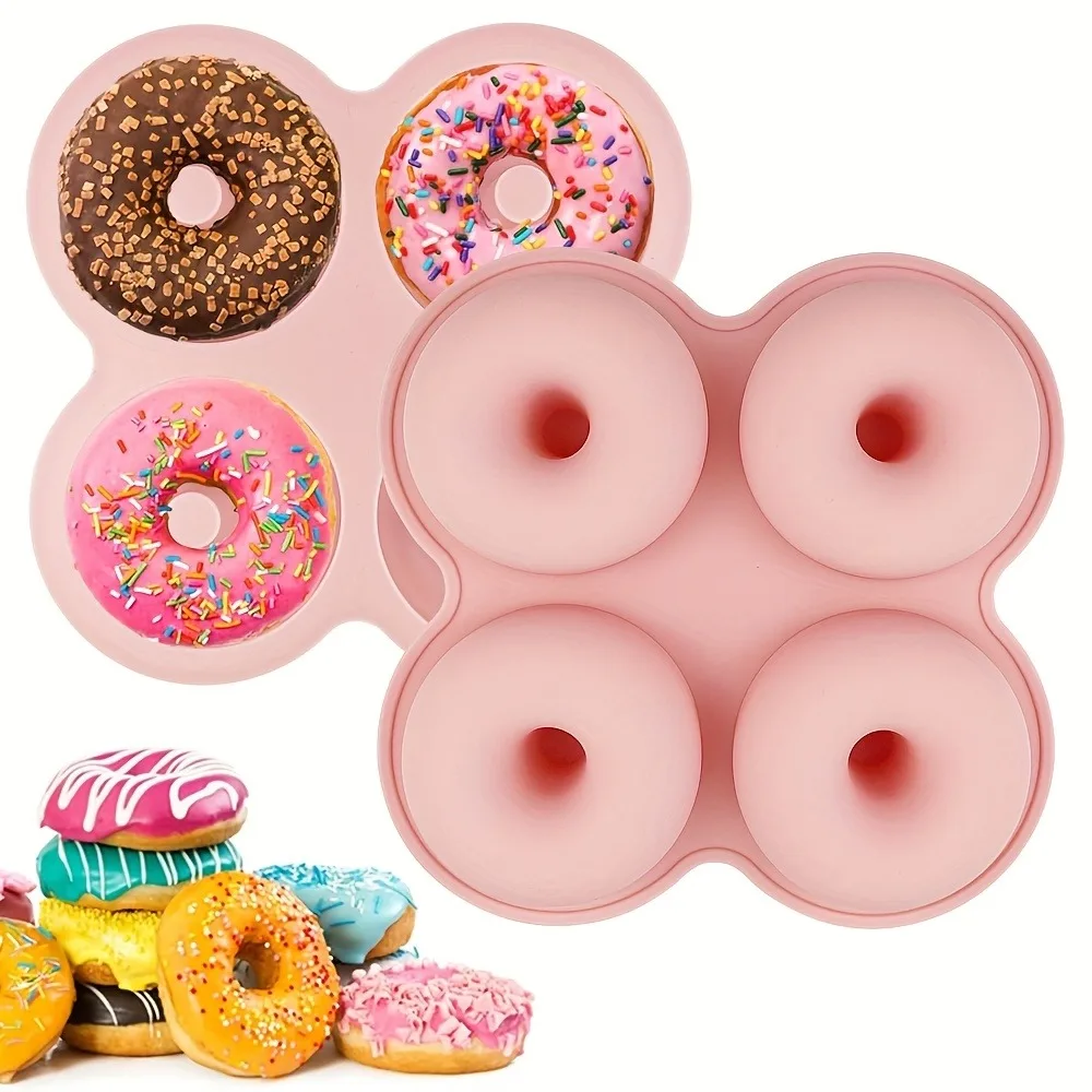 ​ 1 قطعة قالب دونات السيليكون 4 تجويف غير عصا قابلة لإعادة الاستخدام للمقلاة الهوائية والفرن الخبز دونات عموم اكسسوارات أدوات الكعكة