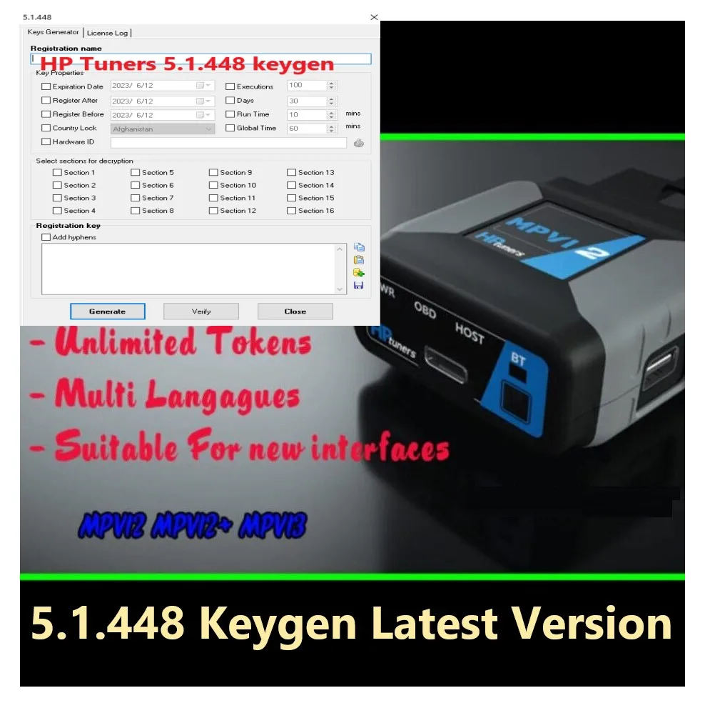 2023 HP Tuners 5.1.448 Keygen Latest Version Unlimited Install for Many PC For MPVI2  MPVI3