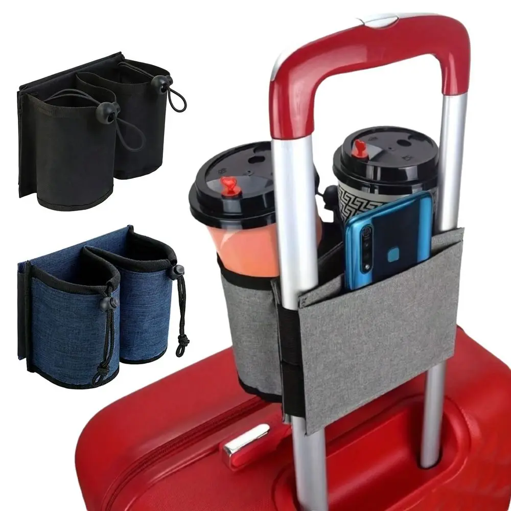 with Bottle Organizer Luggage Handle Bag Oxford Cloth Portable Suitcase 2 Cup Holder Universal Drink Carrier Travel Accessories
