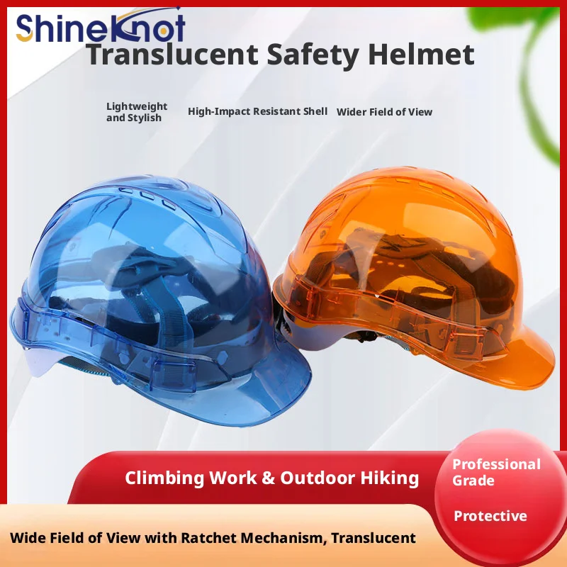 SHINEKNOT Transparent Safety Helmet Suitable For Summer Ventilation Fall Prevention And Sun Protection On Construction Sites