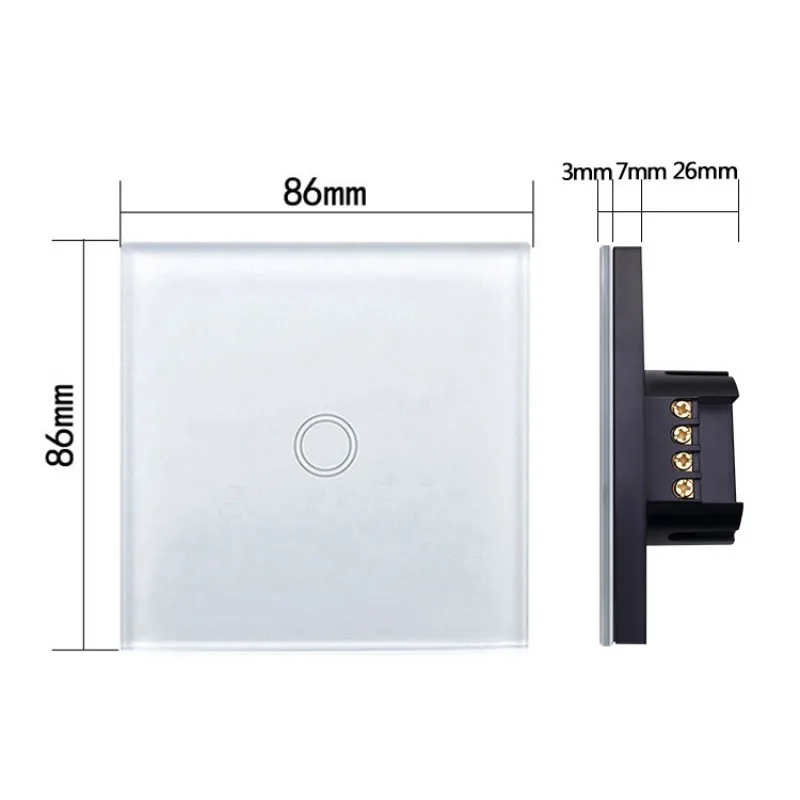 زجاج جدار اللمس التبديل الاتحاد الأوروبي المملكة المتحدة القياسية المقبس لوحة كبيرة الجدار ضوء واحد لايف خط التبديل USB TypeC المقبس صافي التلفزيون Tel المقبس #6